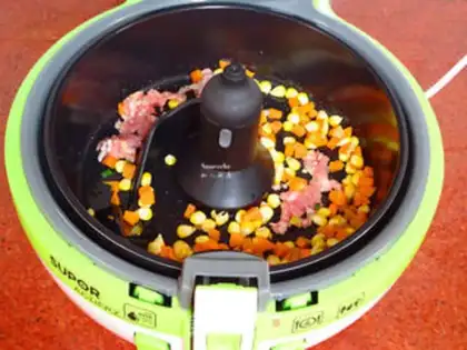 Make Corn paste fried rice step 2