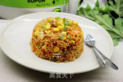 Make Corn paste fried rice step 6