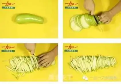 Make Handmade eggplant noodles step 3