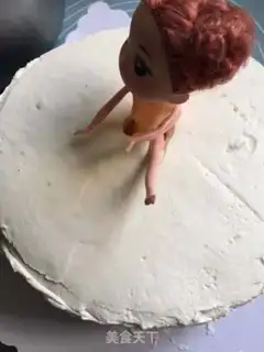 Make Barbie doll cake step 16