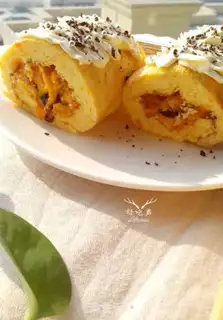 Make Pumpkin cranberry roll step 20