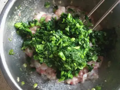 Make Shrimp green dumplings step 7