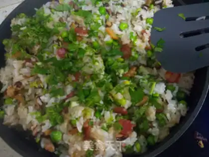 Make Frozen mushrooms and salami rice step 5