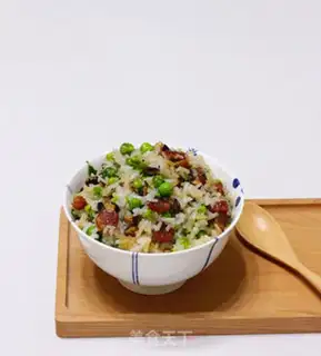 Make Frozen mushrooms and salami rice step 8