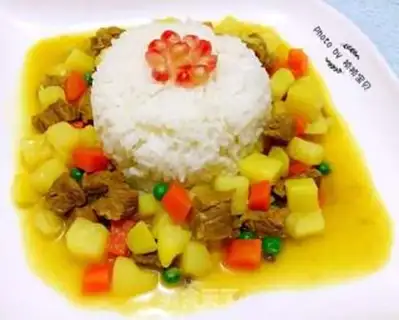 Make Curry beef rice step 12