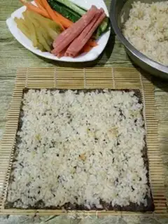 Make Five colour sushi rolls step 2