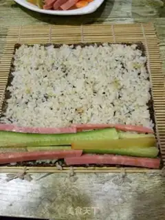 Make Five colour sushi rolls step 3