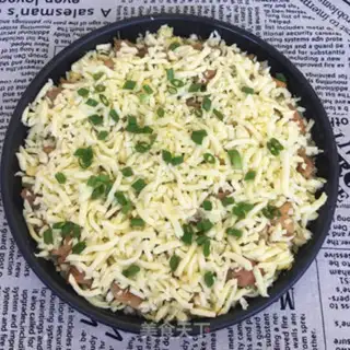 Make Rice chicken pizza step 11
