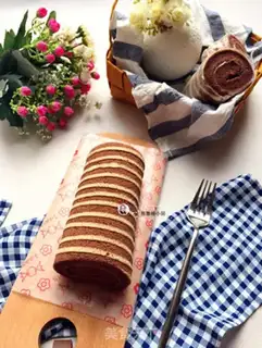 Make Zebra line cake roll step 19