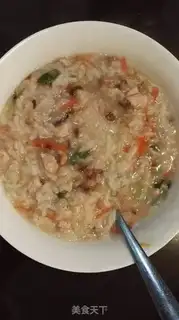 Make Cod mushroom congee step 4
