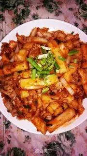 Make Hot fried rice cake step 5