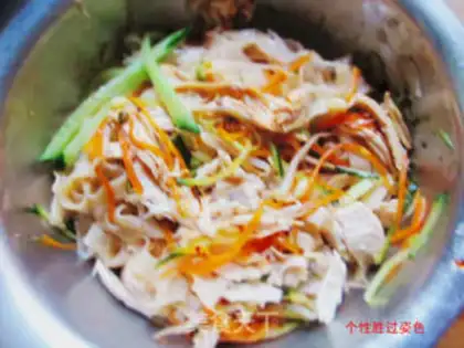 Make Spicy chicken silk step 4
