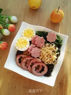 Make Red sausage egg noodles step 10