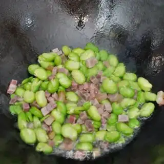 Make Bean and ham rice step 3