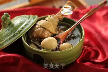 Make Tea mushrooms, quail eggs, chicken soup step 9