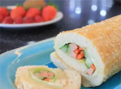 Make Bread sushi roll step 6