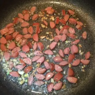 Make Ham carrot, egg and rice step 4