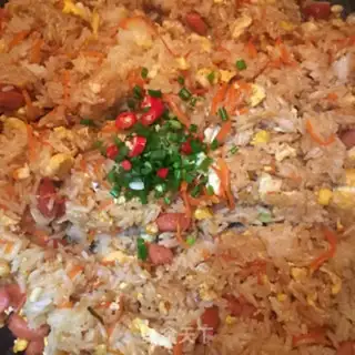 Make Ham carrot, egg and rice step 8