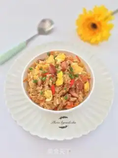 Make Ham carrot, egg and rice step 10