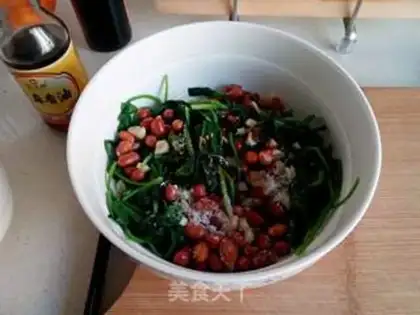 Make Spinach with peanut rice step 2