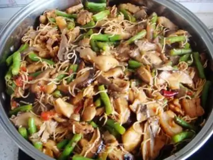 Make Bean horned noodles step 9