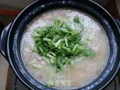 Make Shrimp chicken congee step 7