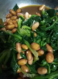 Make Spinach with peanuts step 7
