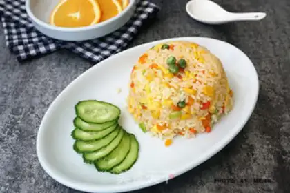 Make Salted egg and yellow fried rice step 7