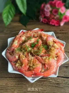 Make Garlic fans steam shrimp step 9