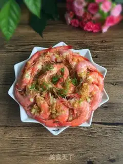 Make Garlic fans steam shrimp step 10