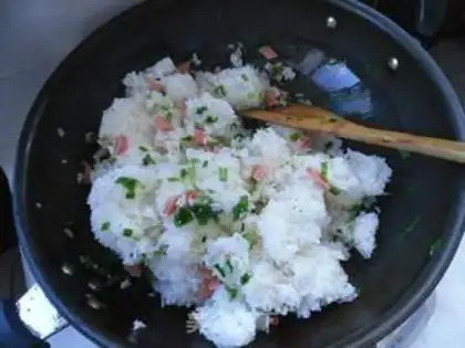 Make Onion fried rice step 6