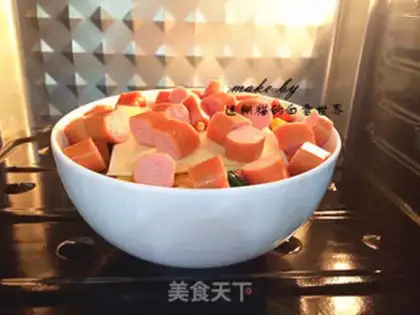 Make Cheese ham rice step 10