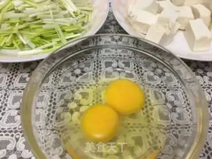 Make ♪ Screeched eggs and tofu yellow ♪ step 0
