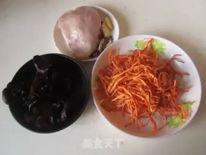 Make Woodworms with chicken silk step 0