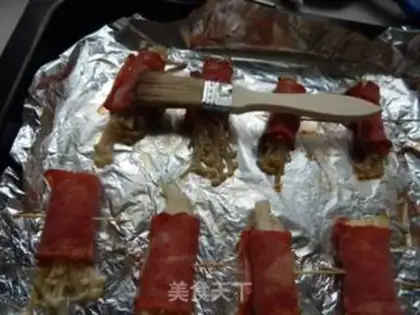 Make Bacon pins and mushrooms step 9