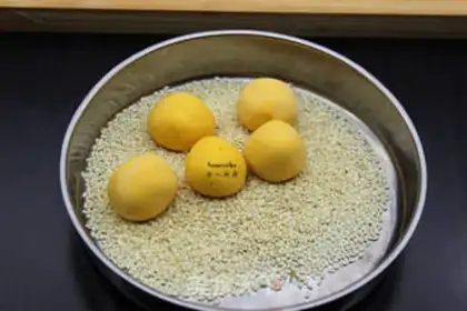 Make Soft pumpkin sesame ball step 5