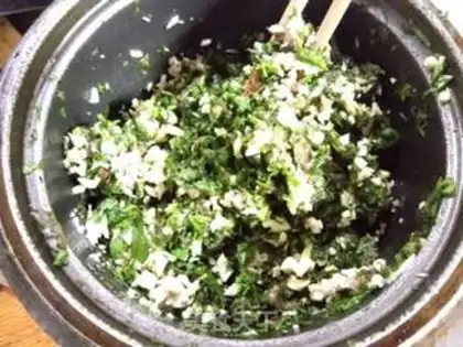 Make Scrambled mushrooms and meat dumplings step 4