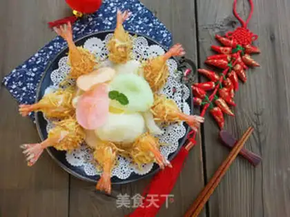 Make "Gince salad phoenix shrimp." step 11