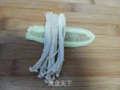 Make cucumber with a golden pin mushroom step 10