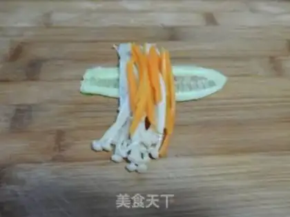 Make cucumber with a golden pin mushroom step 11