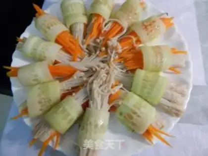 Make cucumber with a golden pin mushroom step 12