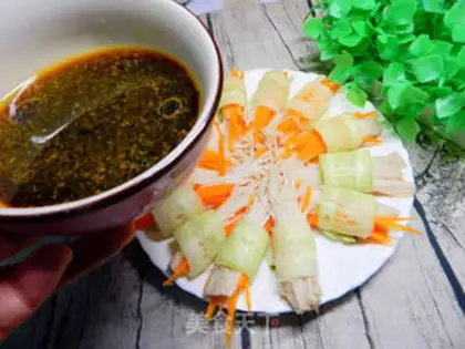 Make cucumber with a golden pin mushroom step 13