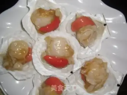Make A garlic fan scallop step 5