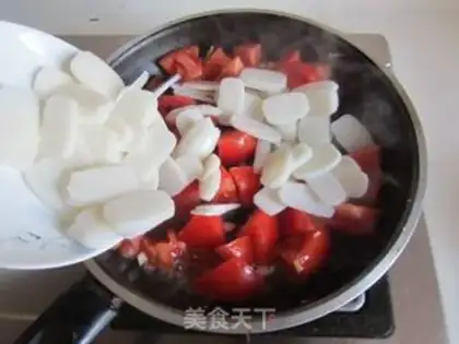 Make Tomato eggs, fried cake step 6