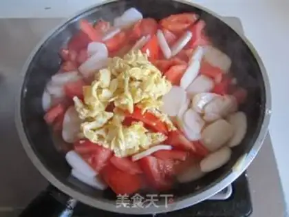 Make Tomato eggs, fried cake step 8