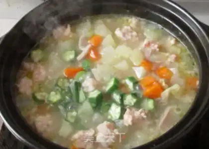 Make Vegetable soup and shrimp meatballs step 9