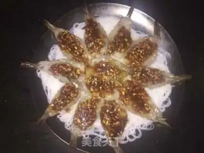 Make Garlic fans steam shrimp step 10
