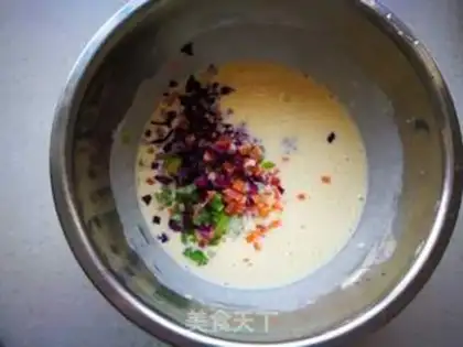 Make Vegetable eggcake step 3