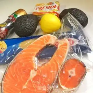 Make Fried salmon with pasta butter and butter step 0