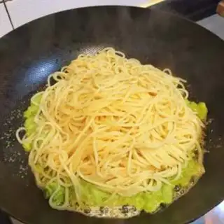 Make Fried salmon with pasta butter and butter step 12